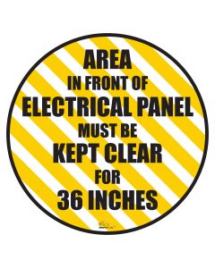 Keep Area infront of Electrical Panel Mighty Line Floor Sign, Industrial Strength, 12" Wide AreaInFrontEP12