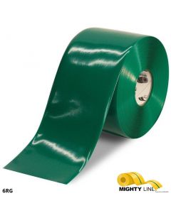 Mighty Line 6" GREEN Solid Color Tape - 100' Roll 6RG