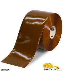 Mighty Line 6" BROWN Solid Color Tape - 100' Roll 6RBRWN